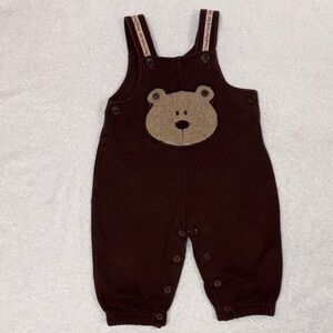 Sesame Street Brown friendly Bear Overalls vintage size 12m